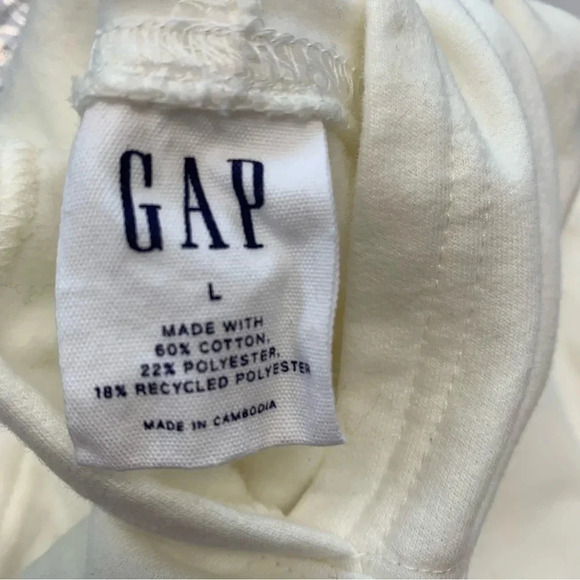 Gap Sweatshirt Womans Large Off White Spell Out Hood Long Sleeve - Picture 8 of 8